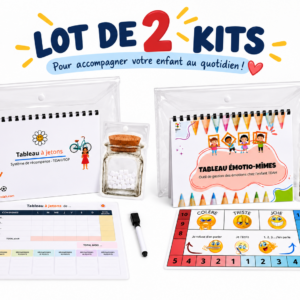 Pack outils TDAH enfant Tableau à jetons et Émotio-Mimes