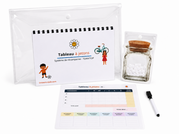 Tableau à jetons pour enfant TDAH